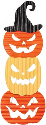 Amscan Jack-O'-Lantern Stacked Metal Halloween Sign Pumpkin-Themed Halloween Party & Home Decoration