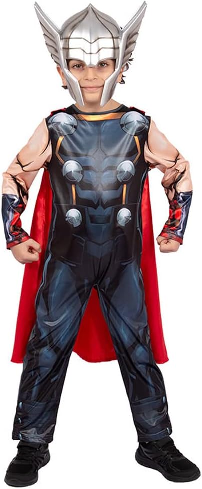 Marvel Avengers Thor Classic Costume for Kids Superhero Fancy Dress Outfit, 7- 8 Years