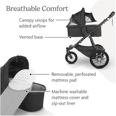 UPPAbaby Bassinet V2 Gwen Green Mélange Carbon Frame