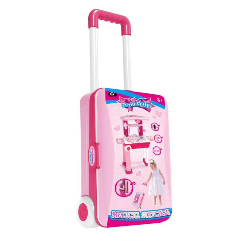 Power Joy Glam Glam Medical Suitcase Luggage Play Set with 28 Accessories for Kids