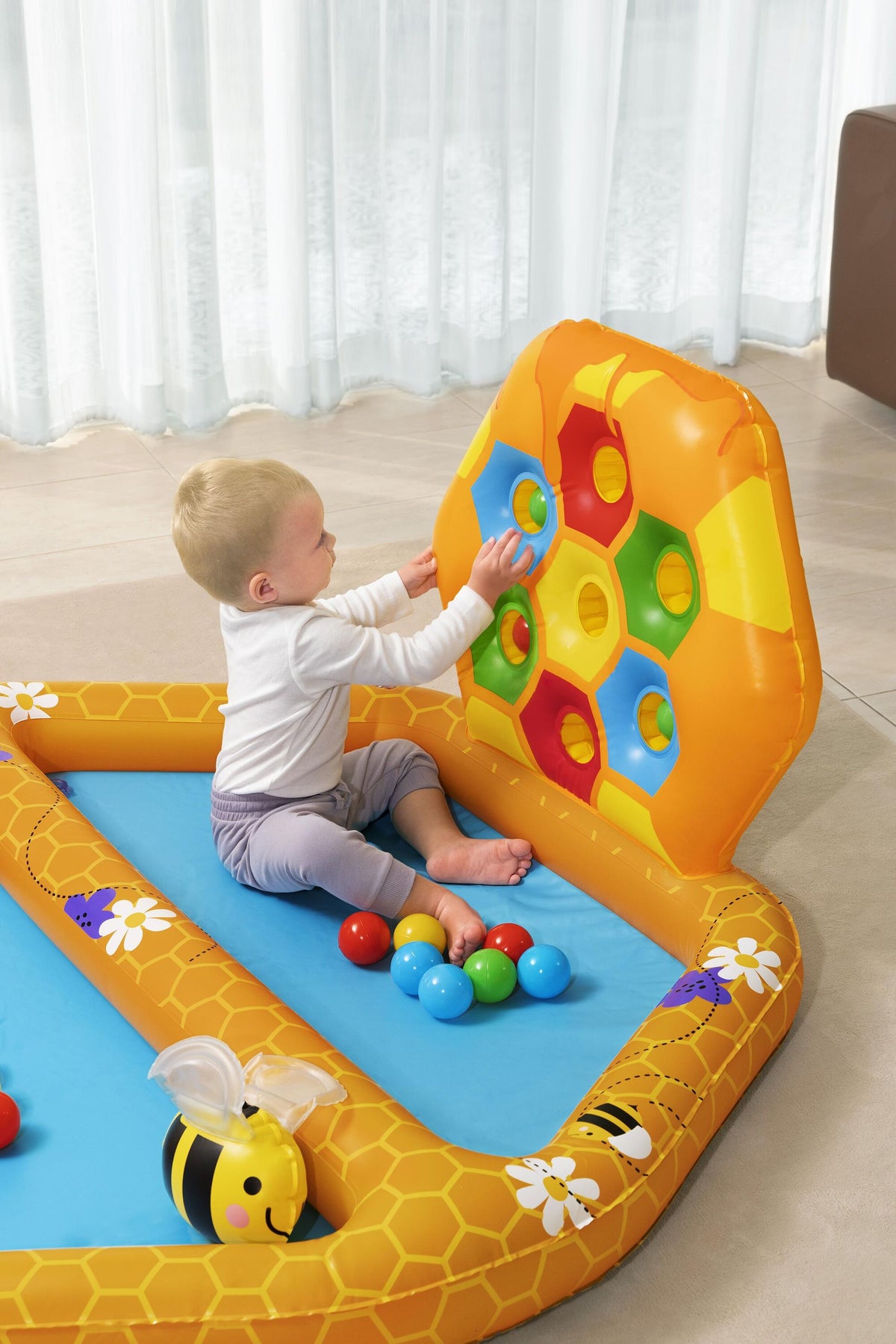 Bestway Lil Beehive Pool & Ball Pit 127x119 cm 2-in-1 Toddler Water & Ball Play