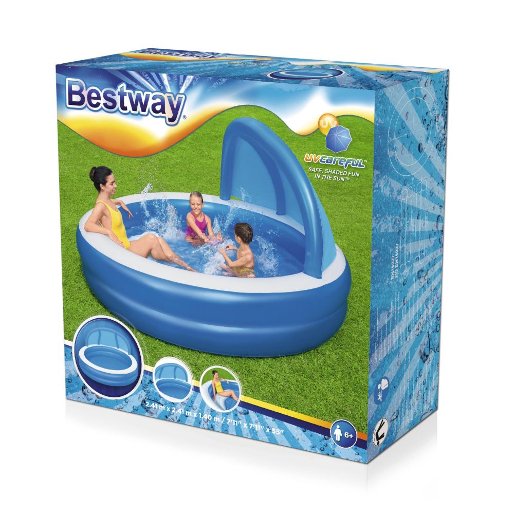 Bestway Summer Days Inflatable Family Pool with UV Careful Sunshade