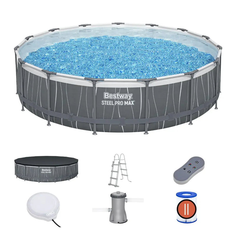 Bestway Steel Pro MAX LED Above Ground Pool Set - 457x107cm
