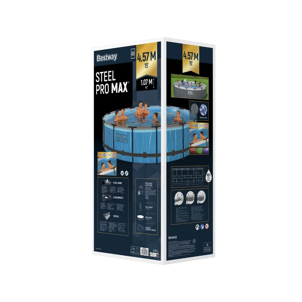 Bestway Poolset Steelpro Max Led 457X107cm