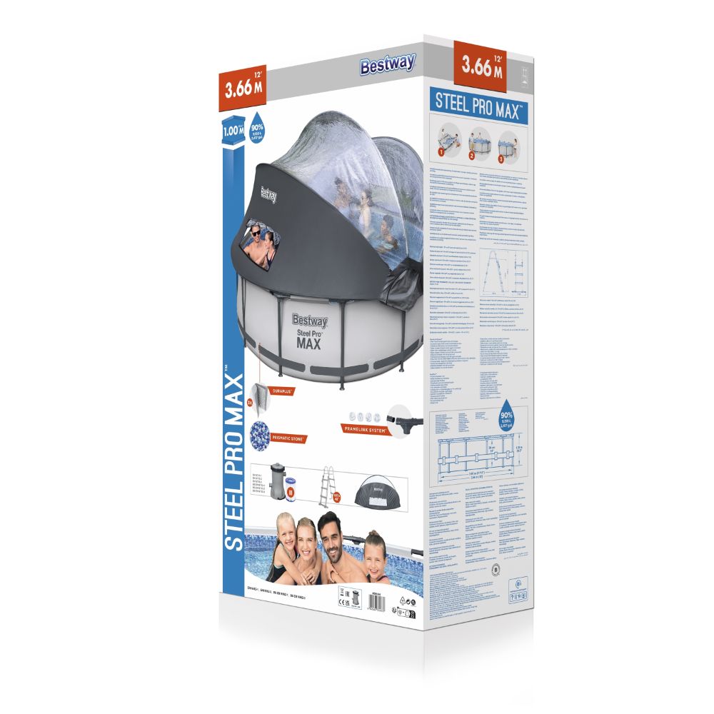 Bestway Steel Pro MAX 3.66 m x 1.00 m Pool Set with Enclosure