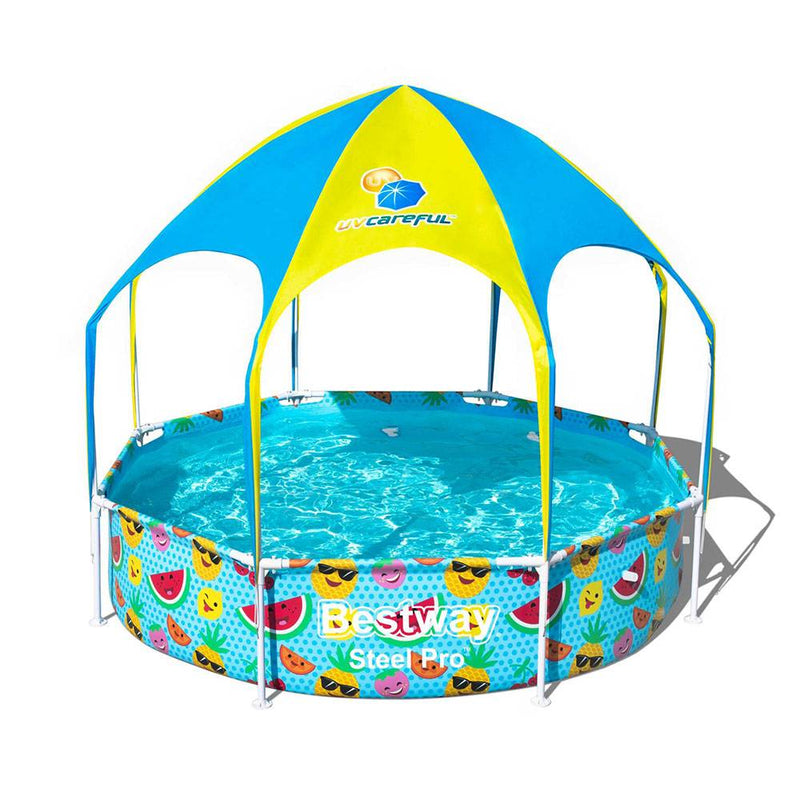Bestway Steel Pro UV Careful Splash-in-Shade Round Above Ground Play Pool Assorted Design - 244x51cm