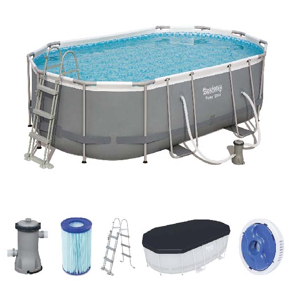 Bestway Power Steel Oval Pool Set 4.88m x 3.05m x 1.07m (16' x 10' x 42")
