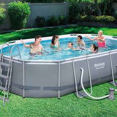 Bestway Power Steel Oval Pool Set 4.88m x 3.05m x 1.07m (16' x 10' x 42")