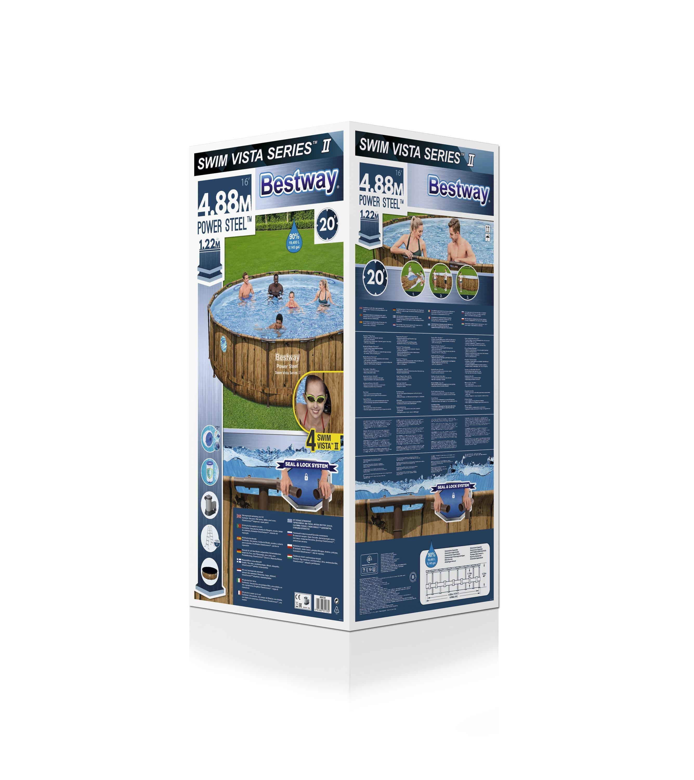 Bestway Power Steel Swim Vista Series Pool Set 4.88m x 1.22m (16' x 48")