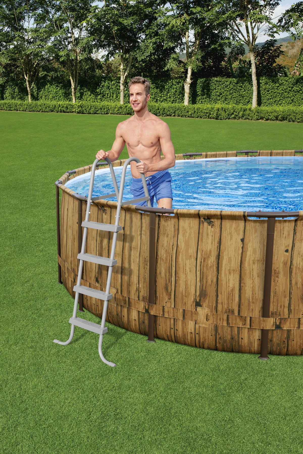 Bestway Power Steel Swim Vista Series Round Above Ground Pool Set - 488x122cm