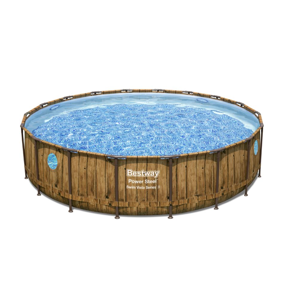 Bestway Power Steel Swim Vista Series Round Above Ground Pool Set - 549x122cm