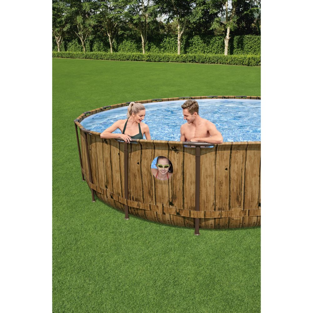 Bestway Power Steel Swim Vista Series Round Above Ground Pool Set - 549x122cm