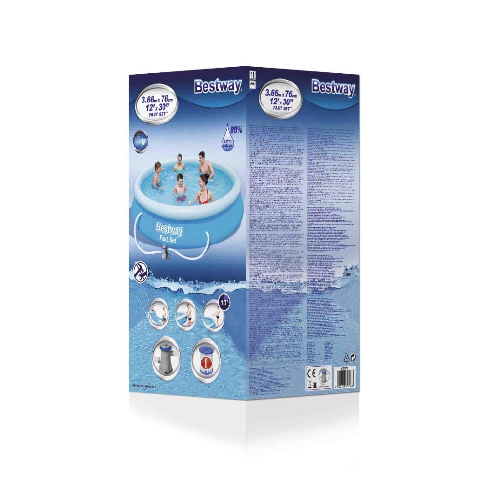 Bestway Fast Set 12' x 30"/3.66m x 76cm Pool Set