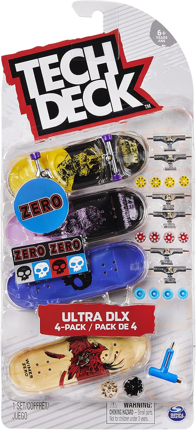 Tech Deck Ultra Deluxe Fingerboards 4-Pack - Customizable Mini Skateboard Collectible Set