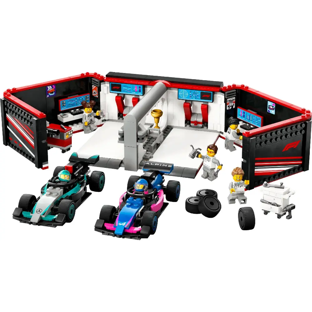 Lego F1 Garage & Mercedes AMG & Alpine Cars