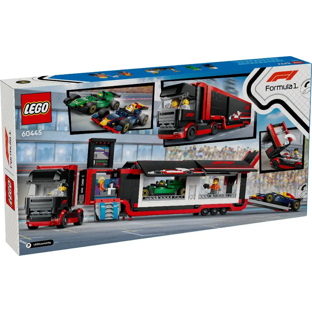 Lego F1 Truck with RB20 & AMR24 Cars 60445