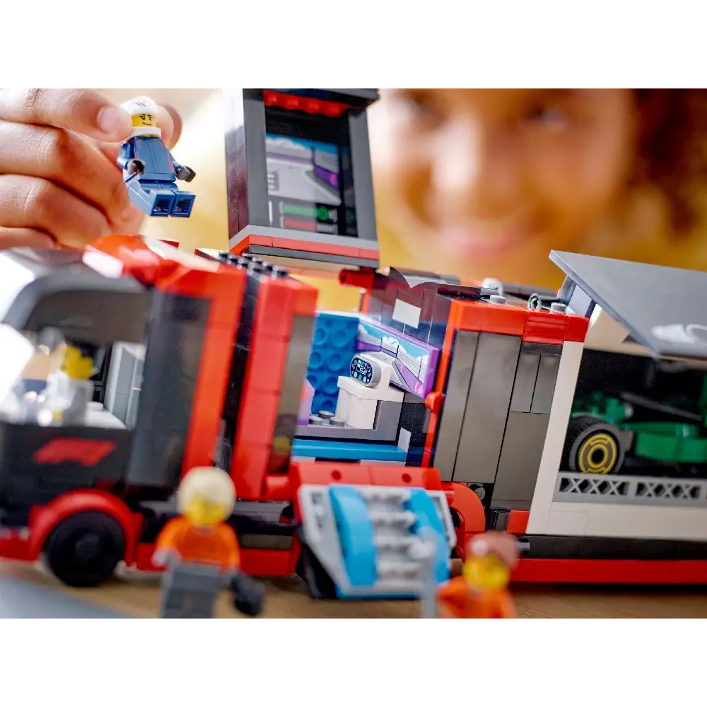 Lego F1 Truck with RB20 & AMR24 Cars 60445