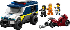 Lego City Police Prisoner Transport Van Building Kit with Motorcycle