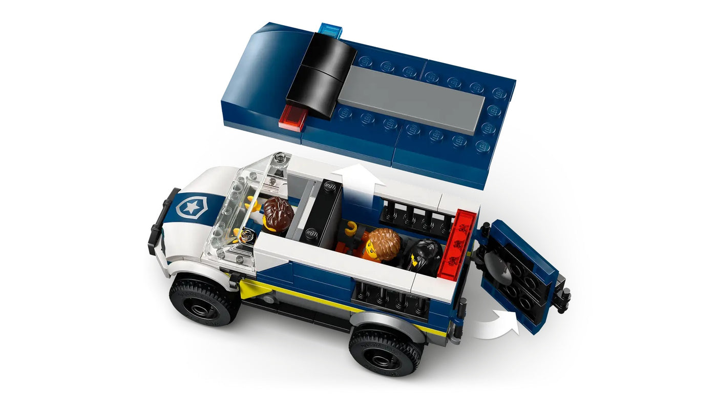 Lego City Police Prisoner Transport Van Building Kit with Motorcycle