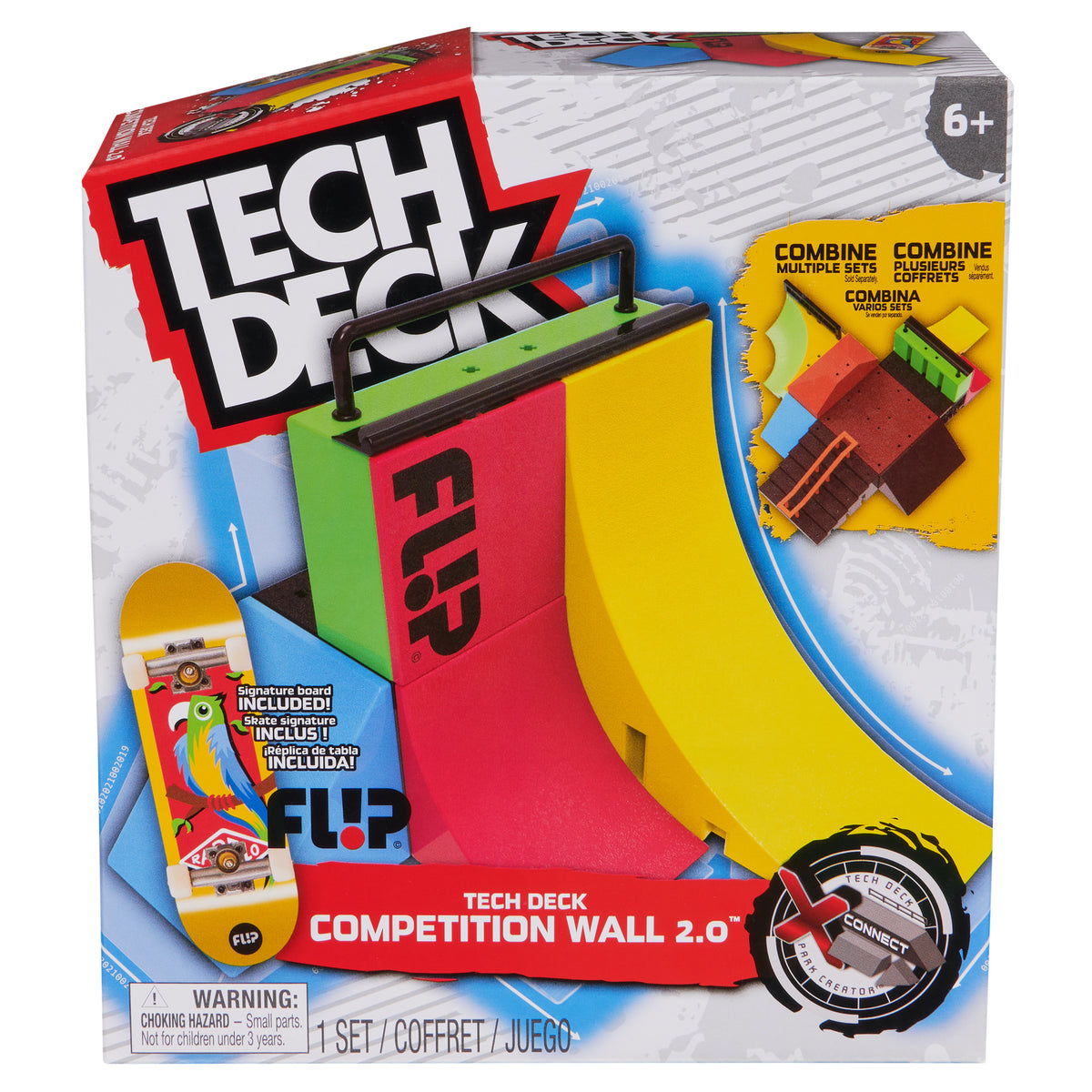 Tech Deck X-Connect Flip Competition Wall 2.0 Fingerboard Skatepark Playset with Ramps