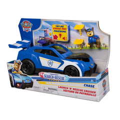 Paw Patrol Search & Rescue Chase Cruiser 27.9 cm with Lights, Sounds, Drone Launcher, Rescue Net & Chase Figure - Kids Toy Ages 3+