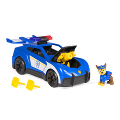 Paw Patrol Search & Rescue Chase Cruiser 27.9 cm with Lights, Sounds, Drone Launcher, Rescue Net & Chase Figure - Kids Toy Ages 3+