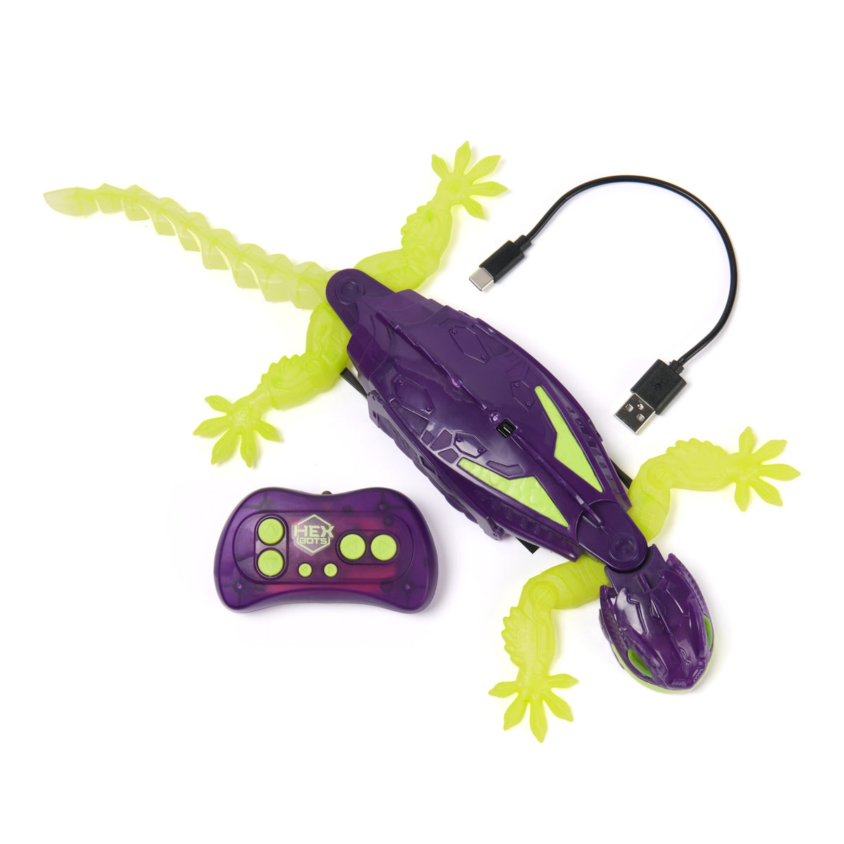 HEX BOTS Glow-in-the-Dark Wall Crawler Gecko Remote Control Climbing Lizard Toy for Kids