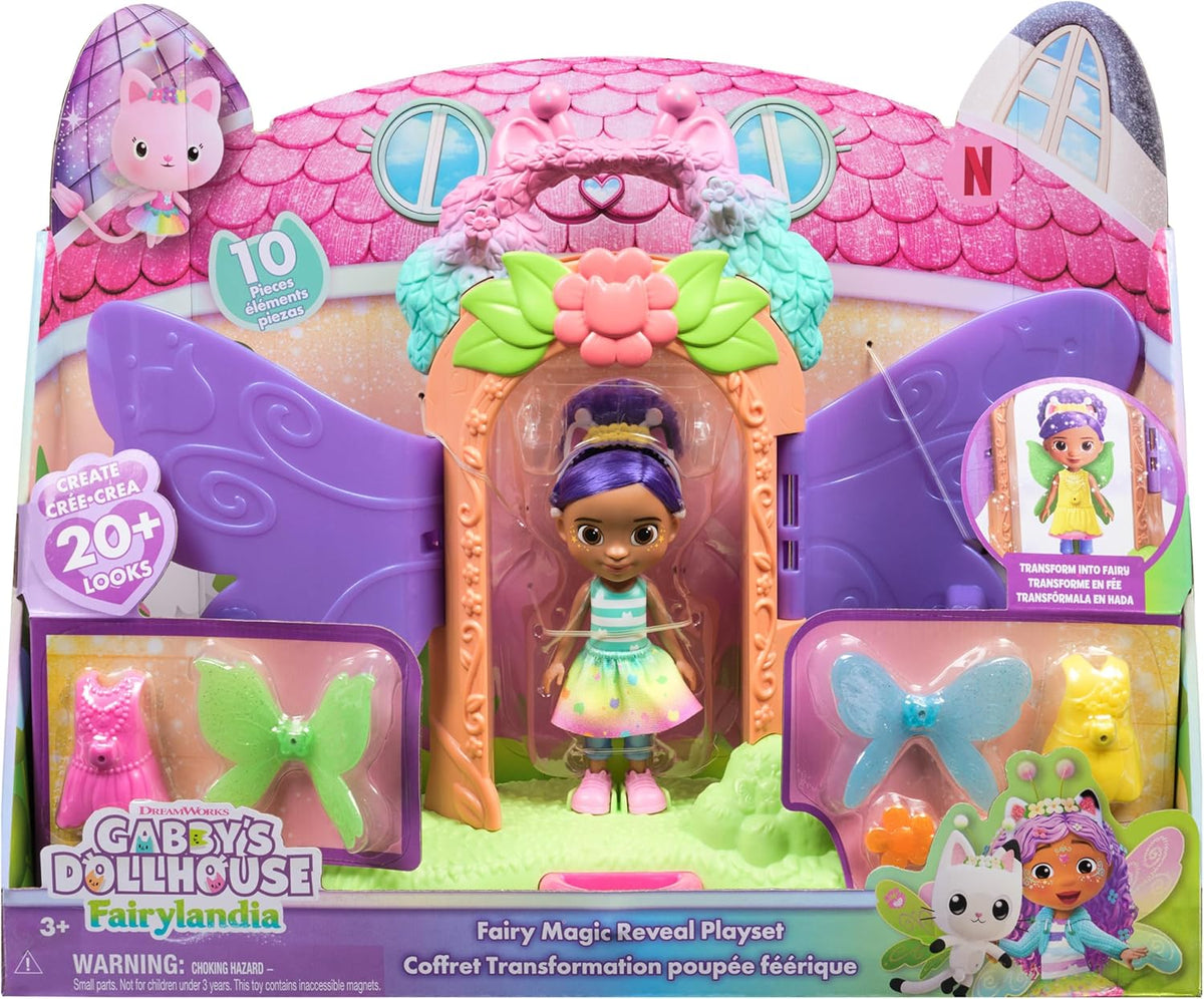 Gabby's Dollhouse Fairy Magic Reveal Playset with 15cm Gabby Doll & Accessories