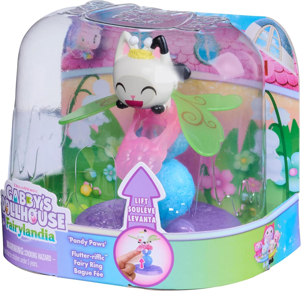 Gabby's Dollhouse Fairylandia Baby Box Fairy Ring Figure with Fluttering Wings and Display Stand Kids Toys