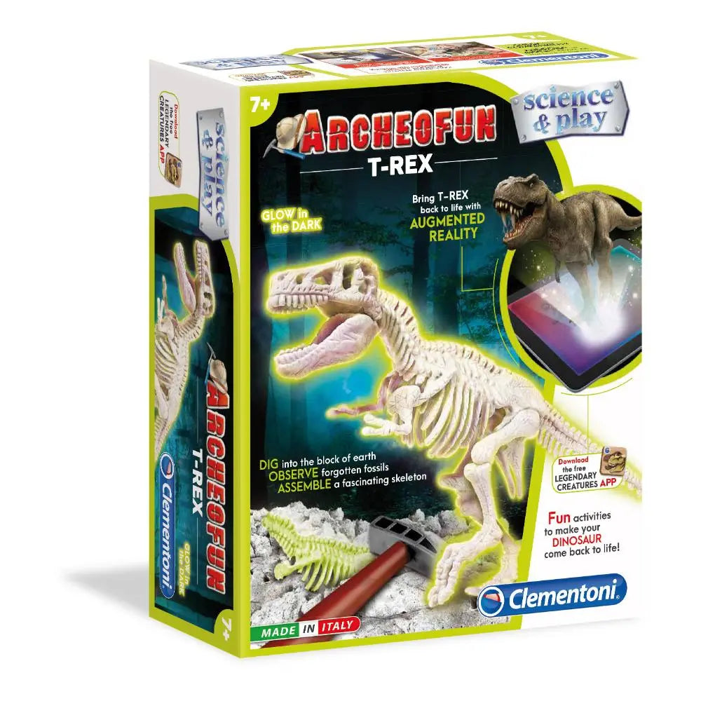 Clementoni Archeofun T-Rex Glow In The Dark – Kit Scavo Con Fossili Fosforescenti
