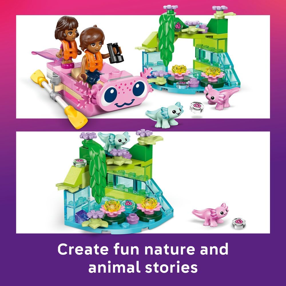 Lego Friends Axolotl Adventure Boat - Kids Building Playset with Mini Dolls & Animal Figures