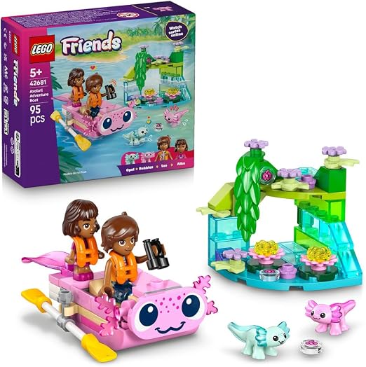 Lego Friends Axolotl Adventure Boat - Kids Building Playset with Mini Dolls & Animal Figures