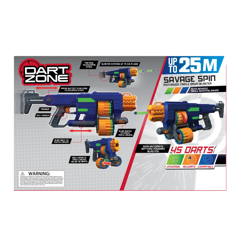 Dart Zone Savage Mtr Triple Drum Blaster
