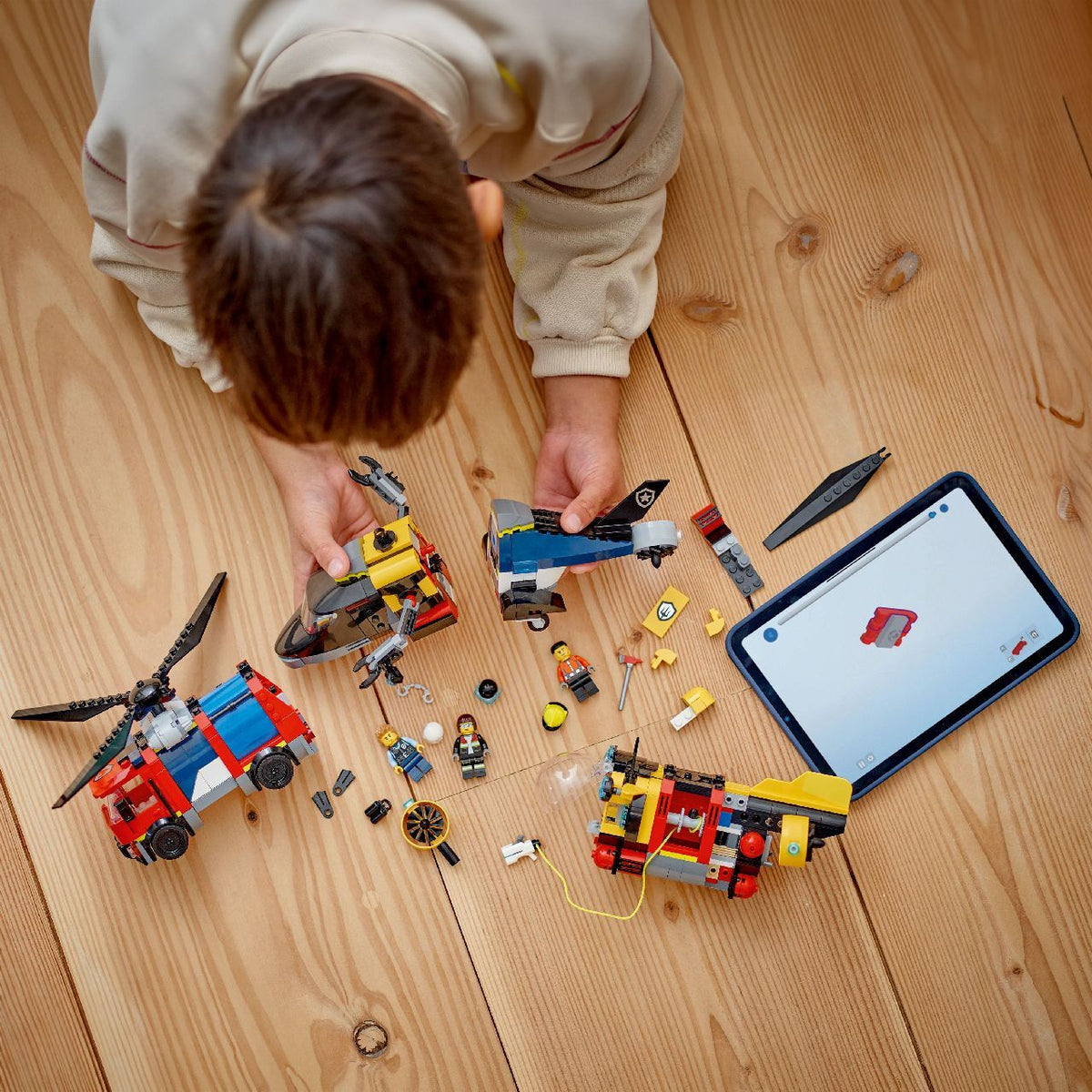 Lego Helicopter Firetruck & Submrine