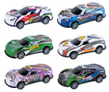 Power Joy Vroom Vroom 1:64 Graphic Pull-Back Toy Car for Kids