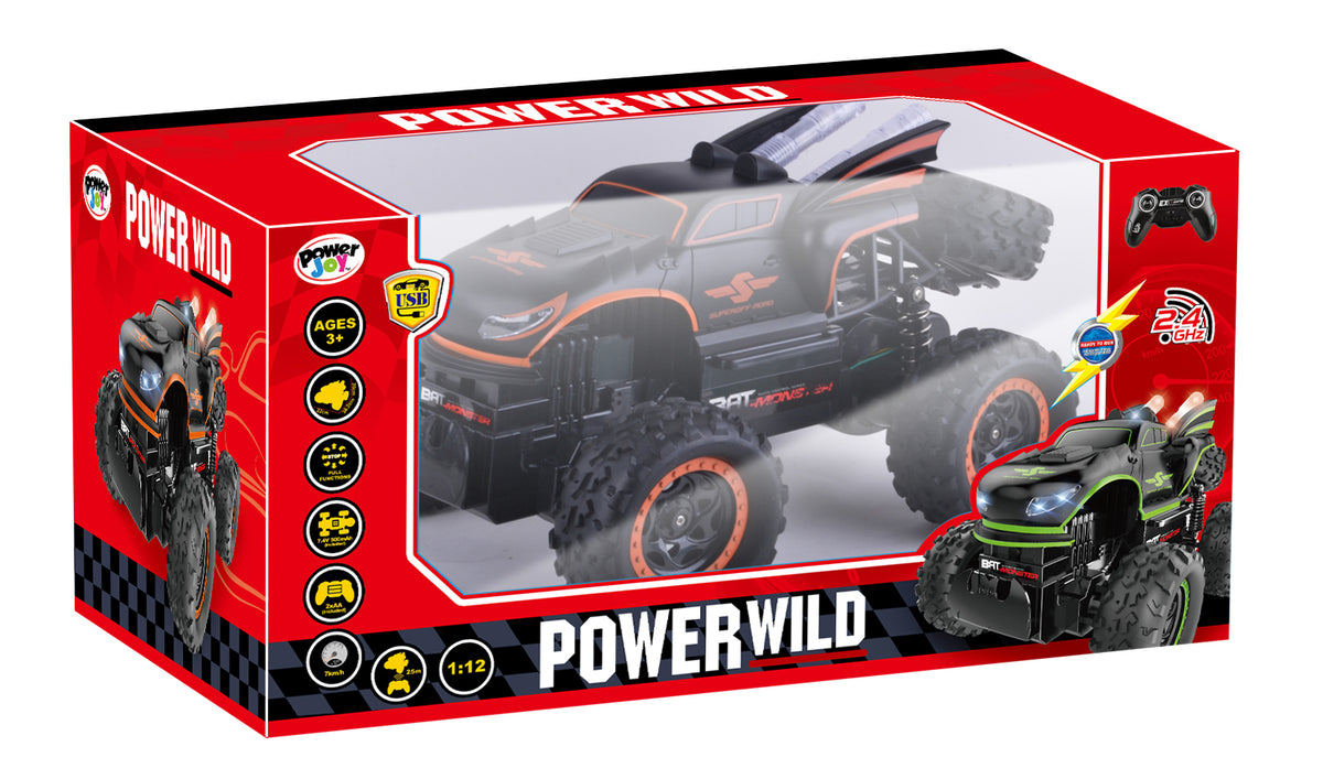 Power Joy RC Power Wild 2.4G With Lights 1/12  Assorted Colours - Sold per piece
