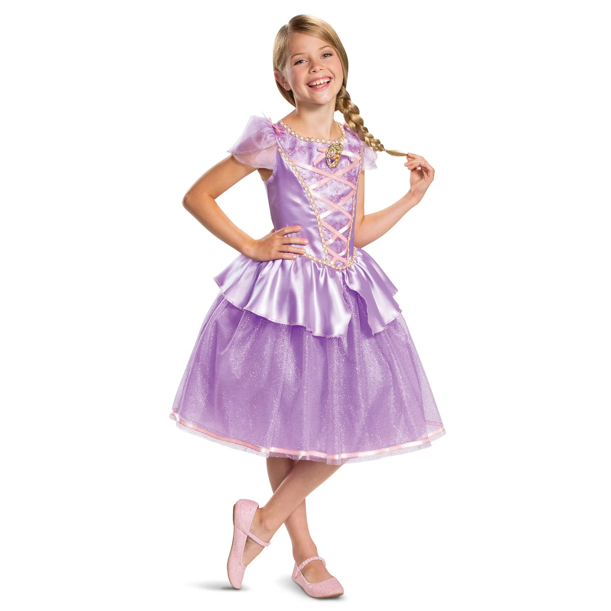 Disney Princess Rapunzel Classic Day Dress Costume for Girls 7-8 Years