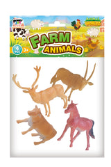 Power Joy Animal Worldz Farm Animals 6 Inch 4-Piece Assorted Figure Set