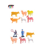Power Joy Animal Worldz Farm Animal Figures 4 Inch, 6 Pieces, Realistic Farm Animal Toy Set, Ages 3+