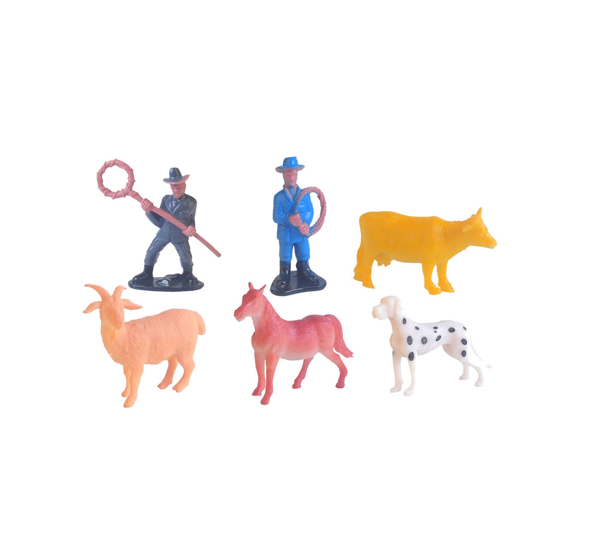 Power Joy Animal Worldz Farm Animal Figures 4 Inch, 6 Pieces, Realistic Farm Animal Toy Set, Ages 3+