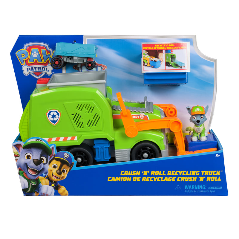 Paw Patrol Rocky Crush N' Roll Recycling Truck with Action Figure
