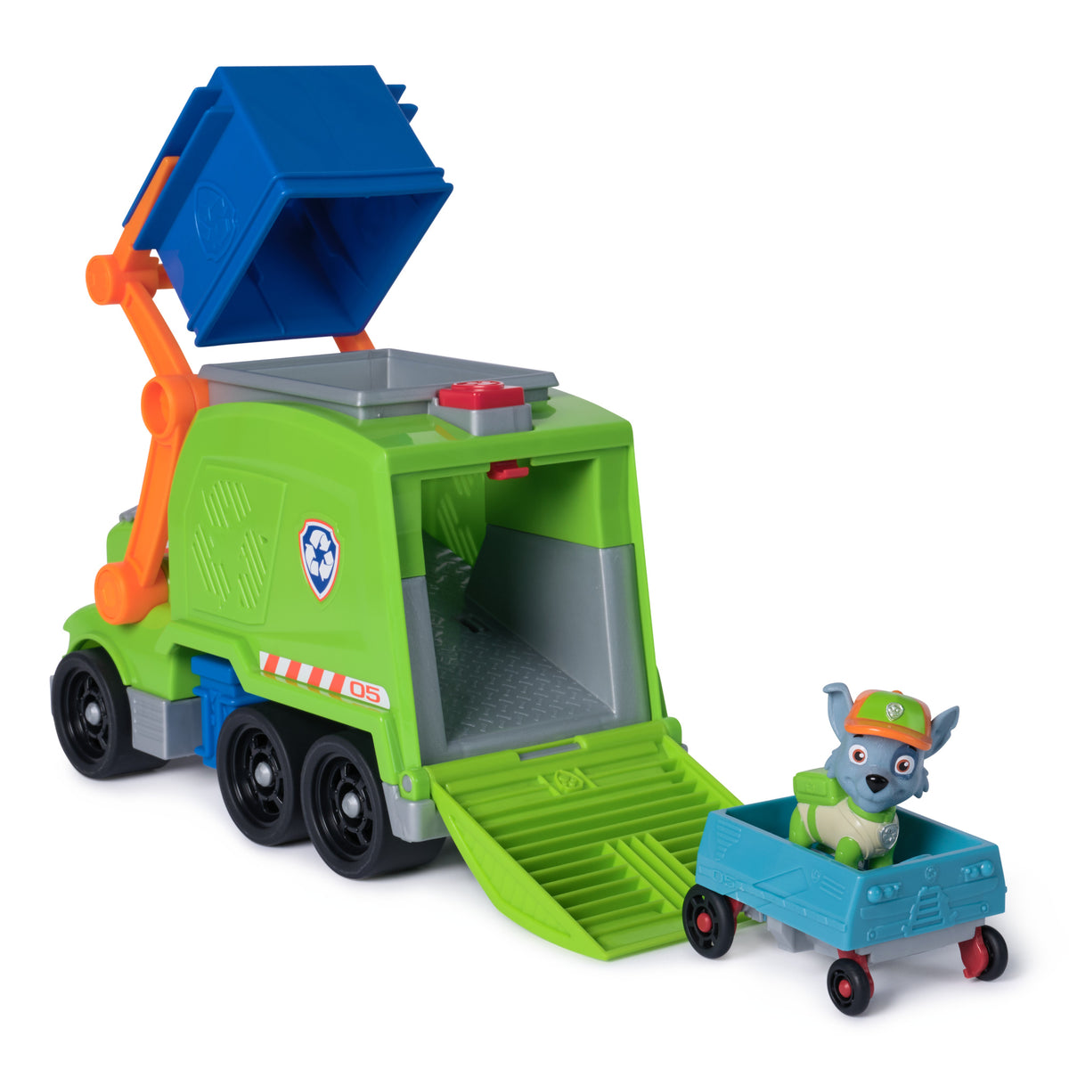Paw Patrol Rocky Crush N' Roll Recycling Truck with Action Figure
