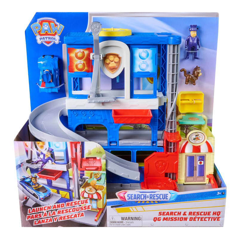 Paw Patrol Search & Rescue HQ Detective Playset with Chase Pup Squad Racer