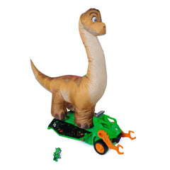Paw Patrol: The Dino Movie Rocky's Megasaurus Transport Vehicle, Push Button Inflatable Dino with Sound Effects and Rocky Figure