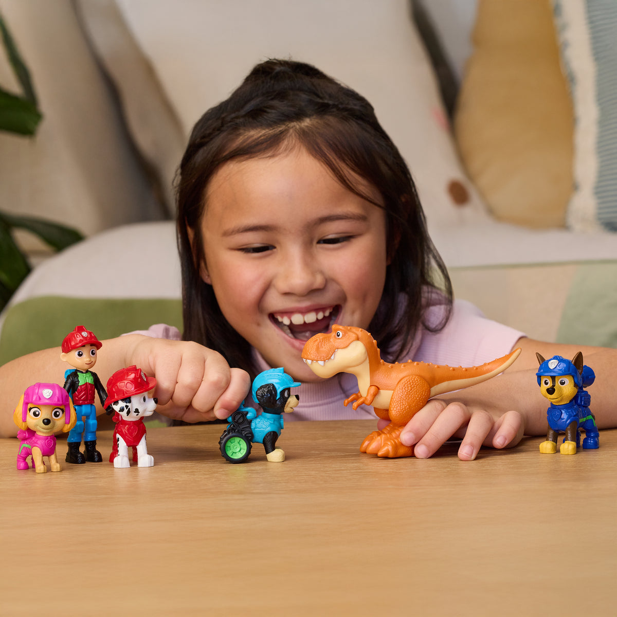 Paw Patrol: The Dino Movie Dino Adventure 6-Figure Pack Playset for Kids