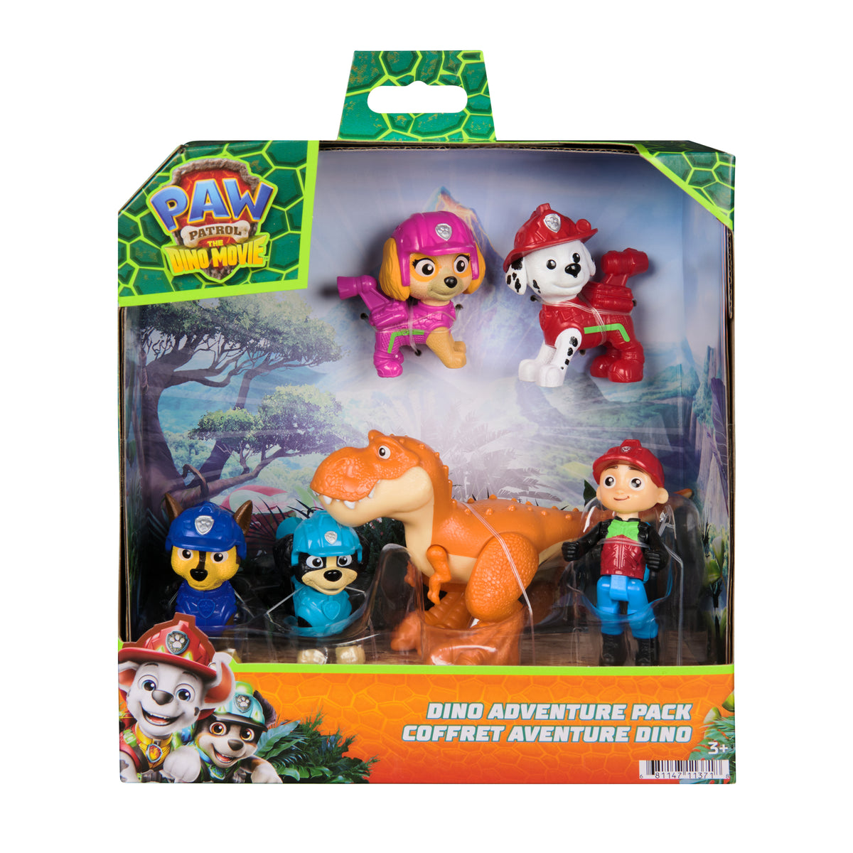 Paw Patrol: The Dino Movie Dino Adventure 6-Figure Pack Playset for Kids