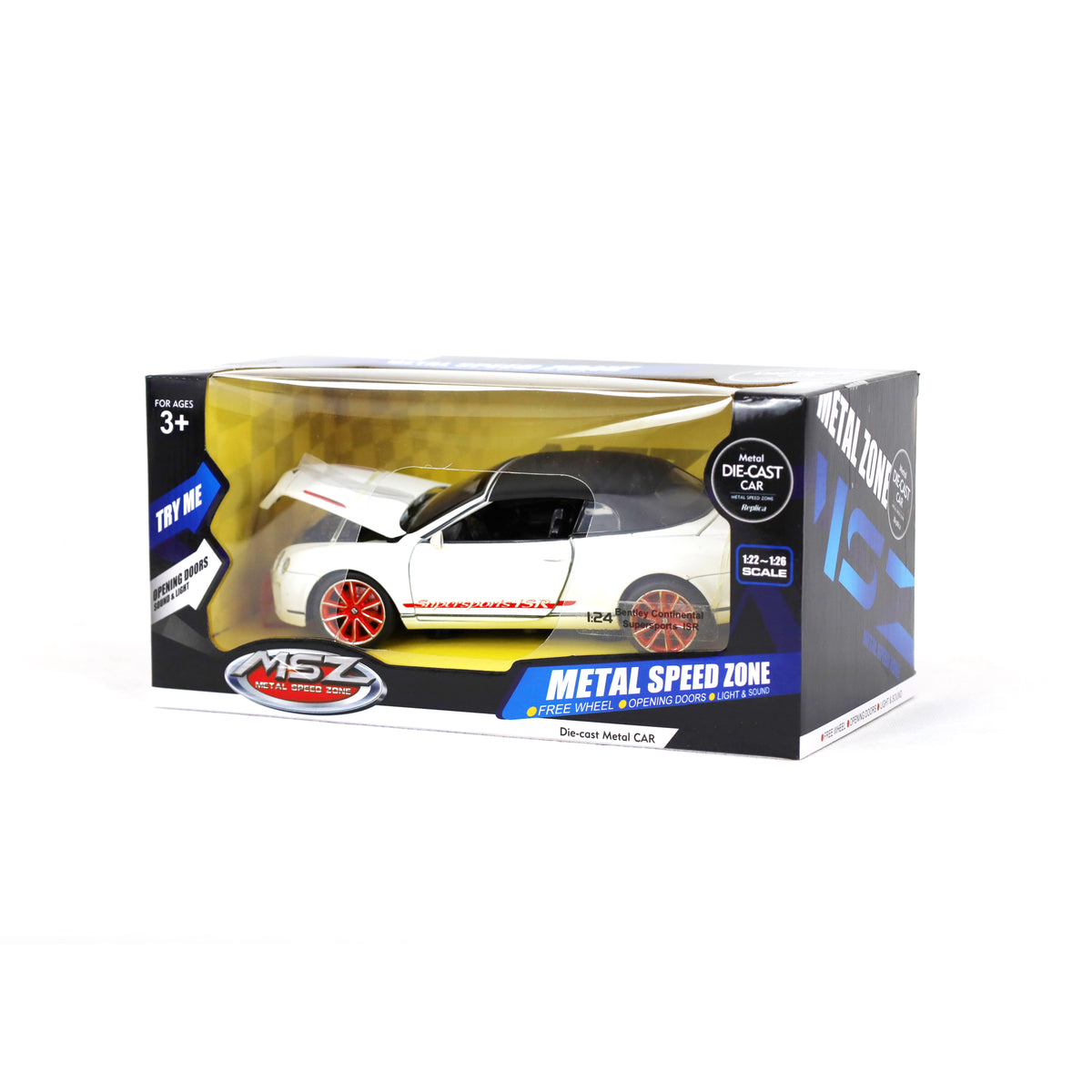 Power Joy Vroom Vroom DC Licensed MSZ 1:24 Diecast Metal with Pull Back, Lights and Sound Assorted - Sold per piece (Selection is random and subject to availability)