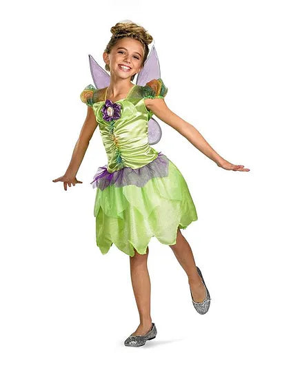 Disney Fairies Tinker Bell Classic Costume for Girls Halloween Fairy Fancy Dress Outfit, 4–6 Years