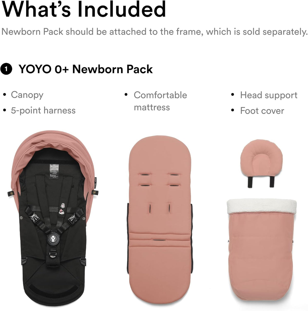 Stokke YOYO 0+ Newborn Pack - Color Ginger, Requires YOYO Stroller Frame (Sold Separately)