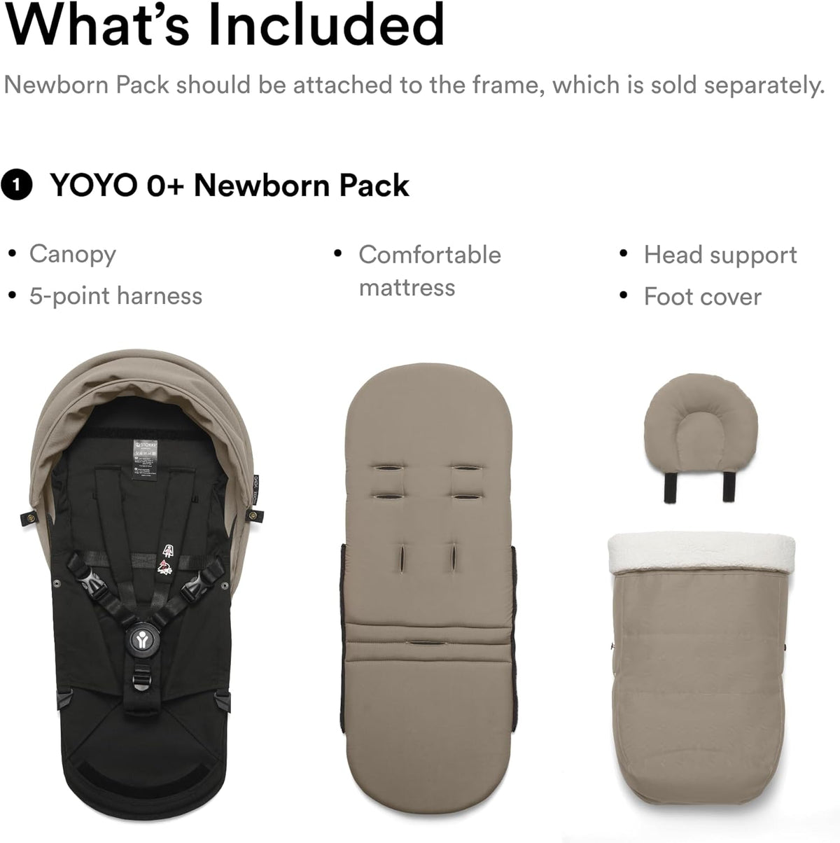 Stokke YOYO 0+ Newborn Pack - Color Taupe,Requires YOYO Stroller Frame (Sold Separately)